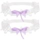 thumbnail image 1 of Juego de 2 ligas de novia elegantes con encaje de perlas y flores con lazo para novias, graduaciones y ocasiones especiales, 1 of 8