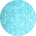 thumbnail image 1 of Ahgly Company Indoor Round Abstract Light Blue Contemporary Area Rugs, 6' Round, 1 of 4