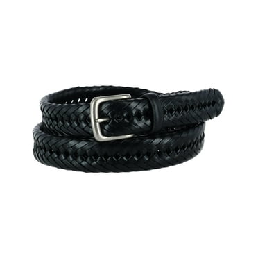 Aquarius Men's Stretch Braided Belt - Elastic, Leather Buckle, 1.25" Wide, Khaki, Size 42/44