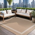 thumbnail image 6 of Beverly Rug Indoor/Outdoor Area Rugs, Bordered Patio Porch Garden Carpet, Beige and White, 6'x9', 6 of 8