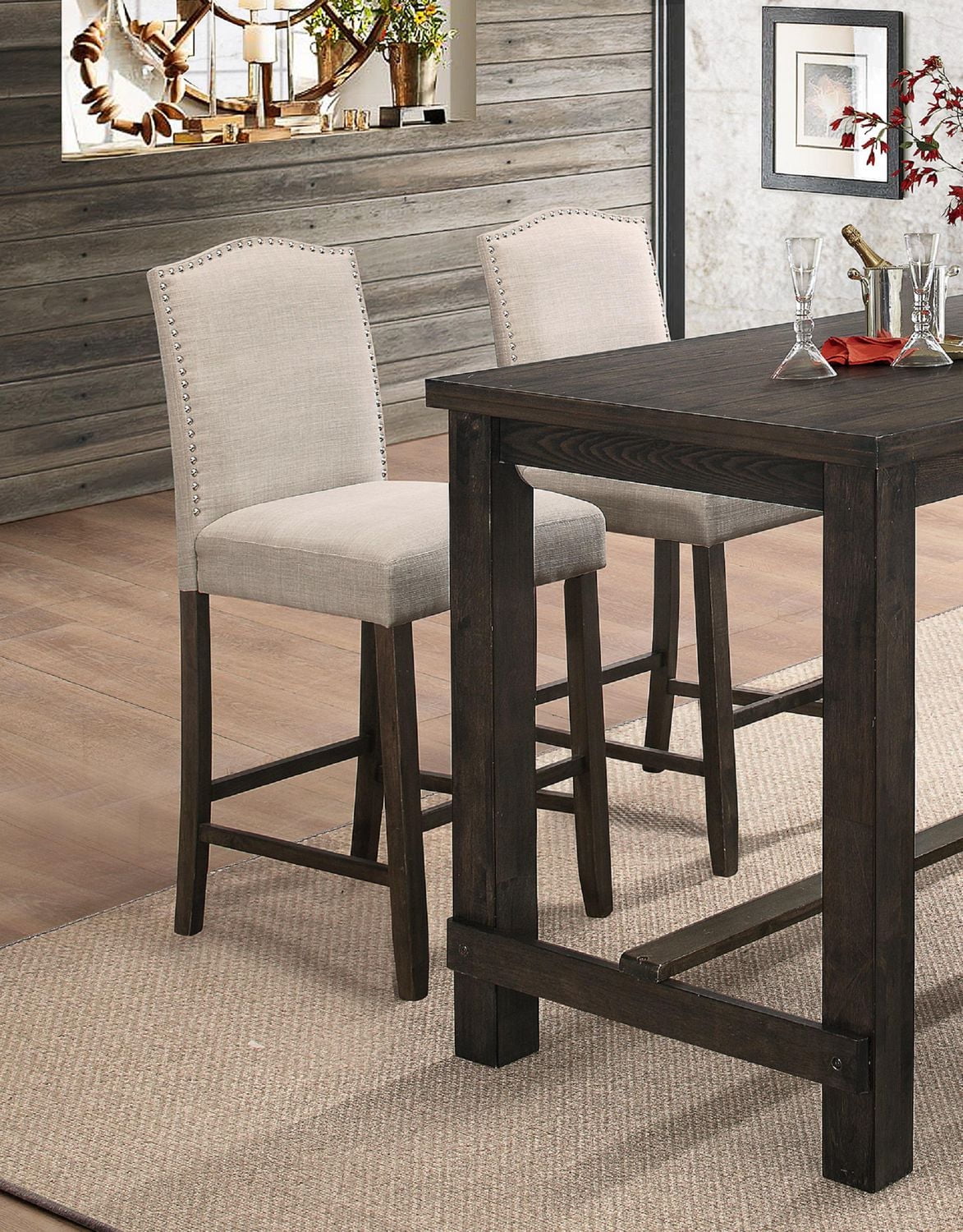 Topline Home Furnishings 4pc Counter-height Dining Set