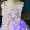 thumbnail image 3 of GYRATEDREAM Toddler Baby Girls Tulle Puffy Dress + Bright Color Lights 2 Piece Set Kids Sleeveless Suspender Butterfly Back Mesh Princess Dress Outfits for 3-8 Years, 3 of 8