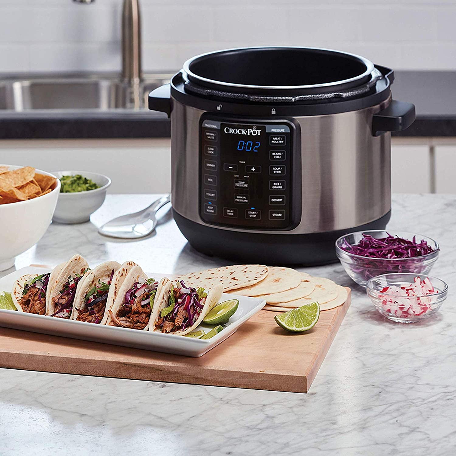 Crock-Pot® Express XL Pressure Multi-Cooker – Dark Stainless Steel