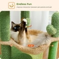thumbnail image 6 of PAWZ Road Cat Tree 33" Cute Cactus Cat Scratching Posts Tower with Large Top Perch and Hammock for Medium Indoor Cats, Green, 6 of 10