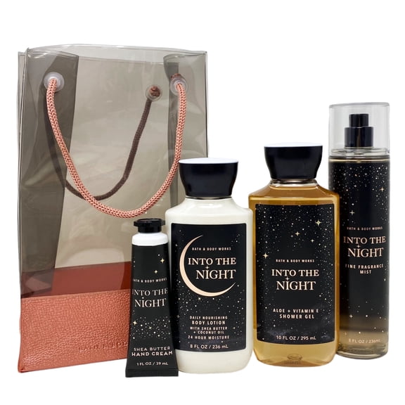 Bath & Body Works Into the Night Gift Bag Set - Fine Fragrance Mist, Shower Gel, Body Lotion, Shea Butter Hand Cream