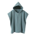 thumbnail image 2 of Hooded Baby Poncho Towel Muslin Bath Poncho for Toddler Kids Beach Poncho Towels Blue, 2 of 5