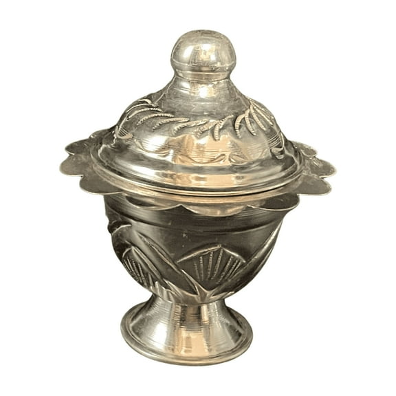 925 Sterling Silver Hallmarked Kumkum Box / Sindoor daan - Style #01 Kumkum Box (Ht /Wt): 2.0" Box (Wt. =10 grams)