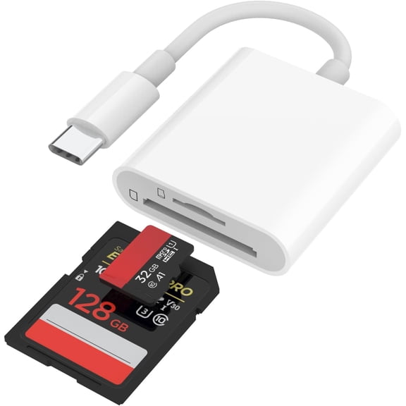 Duomigo USB-C SD & microSD Card Reader, Dual Slot Memory Card Adapter for MacBook, iPad, iPhone 15/16 & Other USB-C Devices, Plug and Play