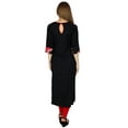 thumbnail image 5 of Bimba Women Straight Black Kurta Kurti w/ Printed Yoke Classic Chic Tunic, 5 of 7