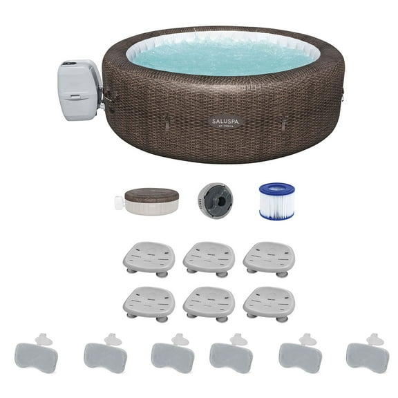 Bestway Coleman St Moritz Hot Tub with 6 SaluSpa Seat & 3 Headrest Pillows