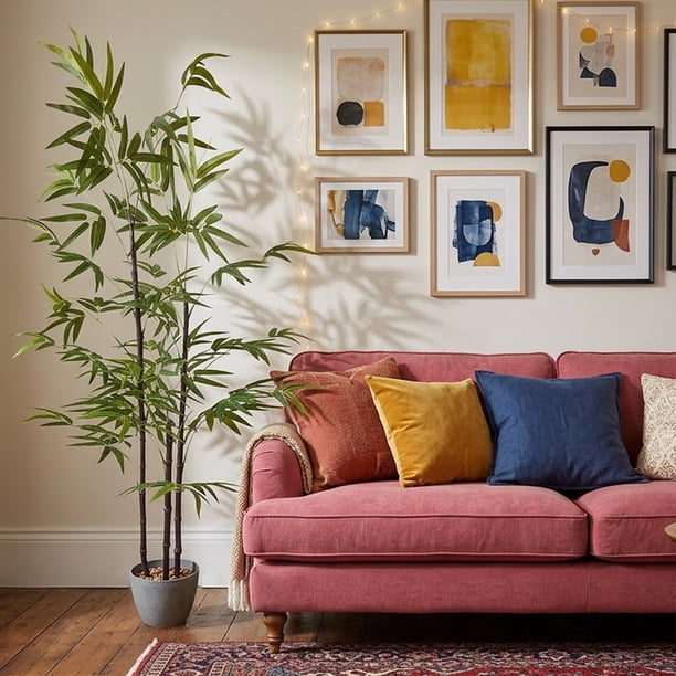 Planta artificial decorativa Artego con maceta Bambú grande de 170cm para hogar