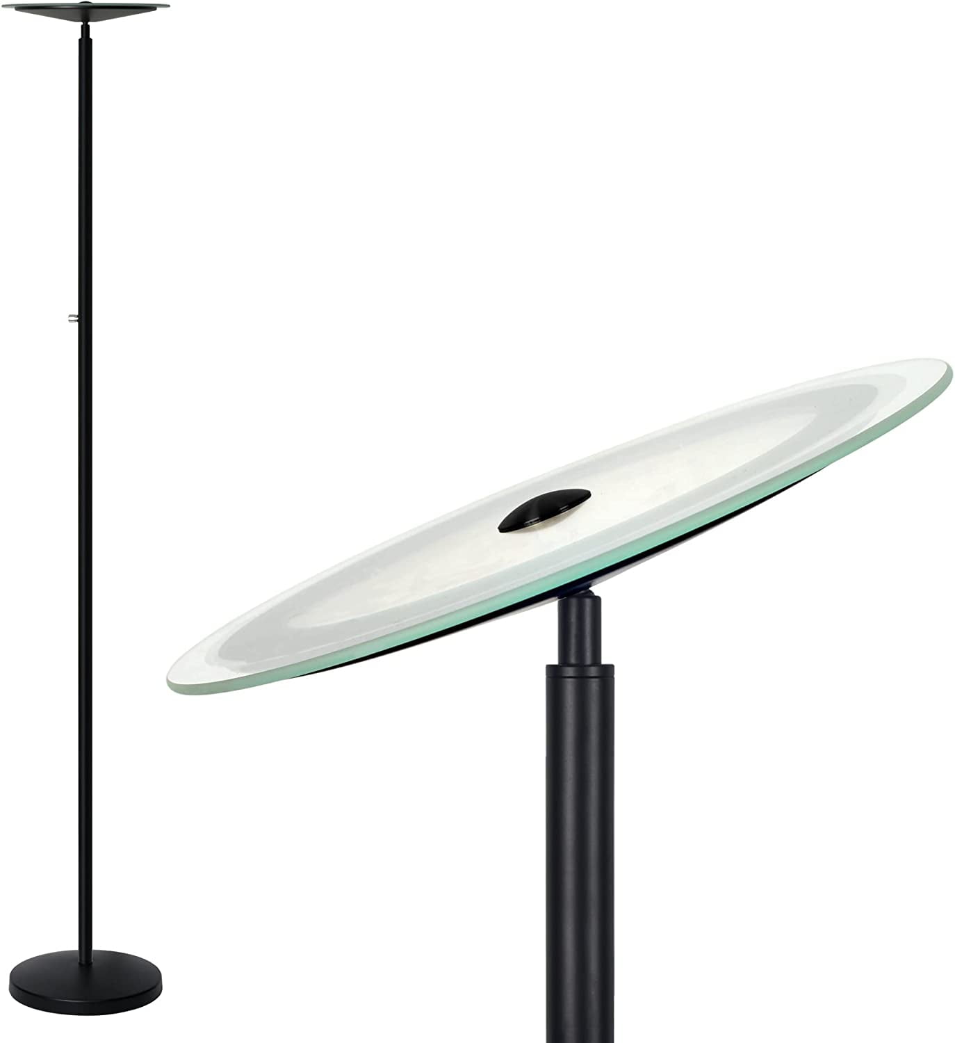 Horizon 70" Modern LED Torchiere Floor Lamp (36W, 300W eq.), Glass