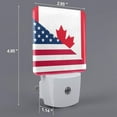 Cauagu USA Canada Flag Print LED Nightlight,0.5W Night Lights Plug into