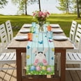 thumbnail image 4 of Table Runners 90 Inches Long Dress Scarves, Easter Farmhouse Coffee/Dining/Kitchen Table Runner for Living Room, Spring Easter Eggs Bunny Teal Wooden Grain 13x90 Inch, 4 of 9