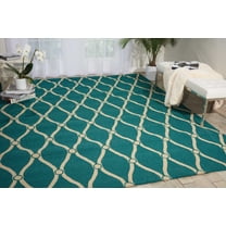 Nourison Portico Geometric Aqua 10' x 13' Area Rug, (10x13)