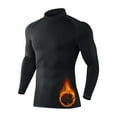 thumbnail image 2 of Mens Thermal Compression Shirt Mock Turtleneck Long Sleeve Fleece Lined Base Layer Workout Cold Weather Top, 2 of 5