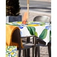 thumbnail image 5 of Fsddascl Lemon Flower Outdoor Tablecloth - 60x60 Inch Square Dining Table Cover, Fruit Blue Floral Spring Blooms Botanicals Waterproof Outdoor Table Cloth with Umbrella Hole & Zipper for Patio, 5 of 7