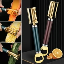 Ludlz Potato Peeler Sharp Blade Non-slip Handle Easy to Clean Stainless Steel 4-in-1 Manual Fruit Vegetable Peeler Can Opener Kitchen Gadget