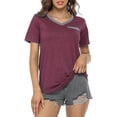 thumbnail image 1 of HTOOQ T-Shirts à Manches Courtes d'Été Décontractés pour Femmes T-Shirt avec Poche, 1 of 5