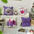 thumbnail image 5 of Christmas Throw Pillow Covers 16X16 Set of 4 Decorations Ornaments Holiday Outdoor Indoor Vintage Navidad Purple Decor for Home Couch Bed Sofa,Reindeer Marry Tree Joy, 5 of 5