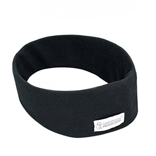 Auriculares inalámbricos para dormir SleepPhones de AcousticSheep V8 | Batería de 24 horas | Audífonos Bluetooth Originales y Más Cómodos para Dormir (Medianos, Pitch Black Breeze)