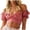 Pink, variant on T Shirts for Women, Women's Fashion Ruffle Short Sleeve Off Shoulder Tie Up Back Crop Blouse Top Woman S Workout Top Yellow XL