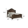 thumbnail image 4 of Vintage Traditional Style Queen 4PC Bedroom Set Made With Wood in Walnut, 4 of 16