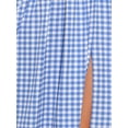 thumbnail image 5 of INSPIRE CHIC Gingham Smocked Dress for Women's Square Neck Side Slit Casual Plaid Dresses L Blue, 5 of 6