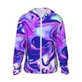 thumbnail image 2 of Uemuo Swirl Print Blue Purple1 Pattern Women's Full Zip UPF 50+ Sun Protection Hoodie Jacket Long Sleeve Sun Shirt Hiking Outdoor Performance with Pockets-Medium, 2 of 9