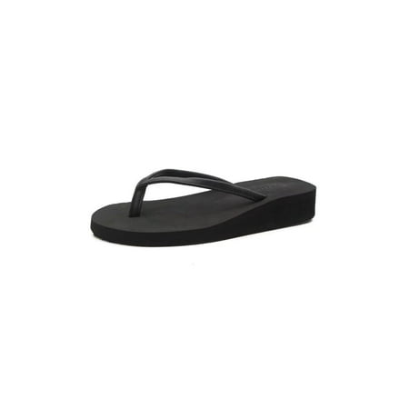 

Lacyhop Womens Flip-flops Summer Sandal Slip On Tongs Sandals Seaside Cozy Casual Shoes Non-Slip Beach Slides Black 9