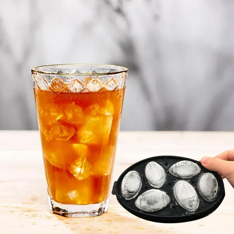Ice Cube Trays, Football ice Cube Mold Reusable Silicone Flexible Ice Maker  Makes Six Ice Ball Molds, Perfect for Whiskey, Cocktail