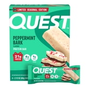 Quest Protein Bar, Limited Seasonal Edition, Peppermint Bark, 21g Protein, Gluten Free, 4 Count