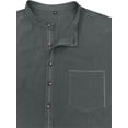 thumbnail image 4 of Sunloudy - Camisa informal de otoño para hombre, color sólido, manga larga, cuello levantado, botones, tops con bolsillo Sunloudy  S M L XL XXL, 4 of 7