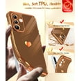thumbnail image 3 of LeYi for Galaxy A36-5G Case: with Tempered Glass Screen Protector [2 Pcs]+ Full Camera Lens Protection,Love Heart Plating Cute Luxury Shockproof Case for Samsung A36 5G, Cute Present for Mom, Brown, 3 of 7