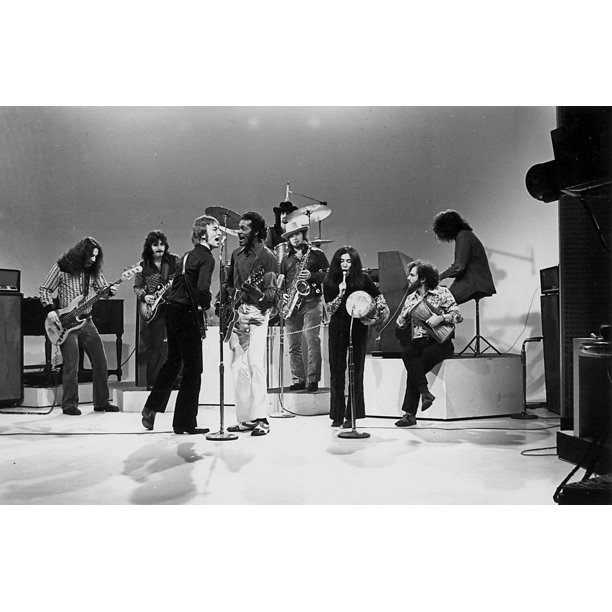 John Lennon Chuck Berry Yoko Ono and band on stage Photo Print John Lennon Chuck Berry Yoko Ono and band on stage Photo Print