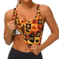 thumbnail image 4 of Haiem Halloween Pattern Womens Sports Bra - U Neck Padded Low Impact Yoga Bra Workout Crop Top Gym Moisture-Wicking Workout Vest -, 4 of 9