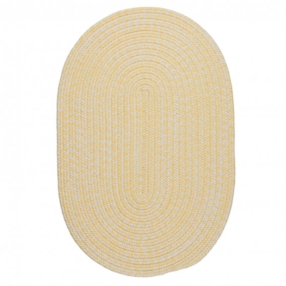 Colonial Mills 7' x 9' Yellow and White All Purpose Handcrafted Reversible Oval Area Throw Rug