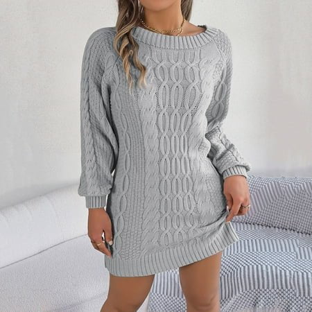 MKLEKYY Mens Sweaters Fall Women Fall and Winter Long Sleeve Oversized Knit Pullover Sweater Dresses