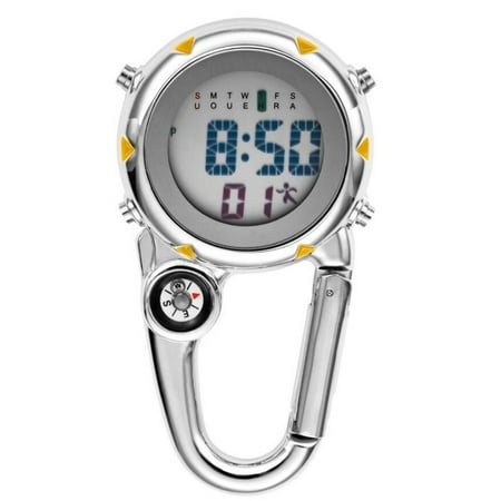 Alloy Backpack Clip On Band Carabiner Digital Sports Fob Watch Luminous For Hikers Accessories