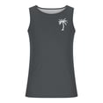 thumbnail image 4 of aohooy Mens Sleeveless T Shirts Summer Cooling Crewneck Beach Tank Tops Tropical Hawaiian Palm Tree Print Casual Muscle Vacation Shirt Gray,S, 4 of 5