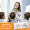 thumbnail image 3 of Fumete 20 Pcs Teacher Gift Inspirational Rainbow Makeup Bag Rainbow Silicone Keychains Bulk Zipper Canvas Teacher Pencil Pouch for Employee Appreciation Thank You Gifts Thanksgiv, 3 of 7