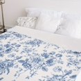 thumbnail image 6 of Cozy Vintage Blue Floral Fleece Throw Blanket Soft Tear-Resistant & Stain-Proof Perfect for Couch Sofa Bed Office and Travel All-Season Comfort, 6 of 7