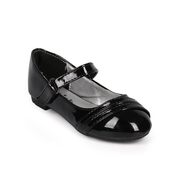 New Girl Link Gloria-58K Patent Round Toe Strappy hook and loop Mary Jane Ballet Flat