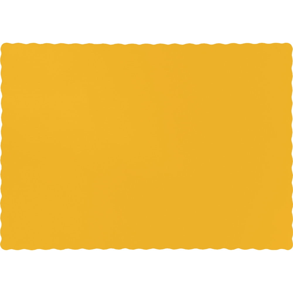 Club Pack of 600 Yellow Solid Disposable Table Placemats 13.5