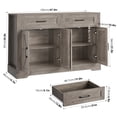 thumbnail image 7 of Homfa Buffet Cabinet with 2 Drawers and 4 Doors, Kitchen Sideboard Storage Cabinet, Farmhouse Coffee Bar Cabinet for Dining Room, White & Brown, Gray, 7 of 7