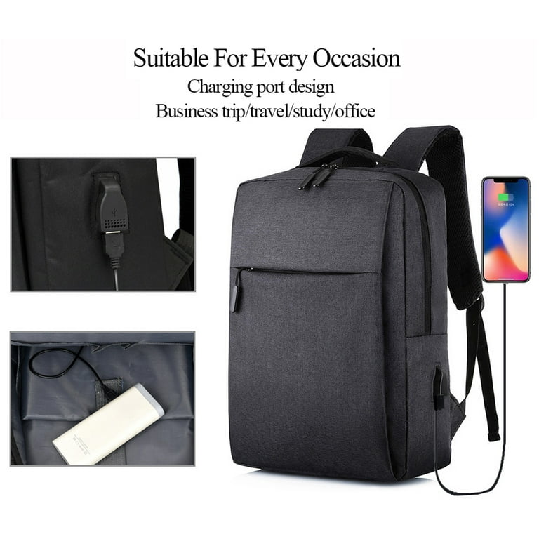 Travel Laptop Backpack, Business Slim Durable Laptops Backpack with USB Charging Port, College School Computer Bag Gifts for Men and Women Fits 15.6
