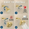 thumbnail image 5 of Aqua Elegante 6 Function Luxury Shower Head for High Pressure Showers - 2.5 GPM - Polished Brass, 5 of 7