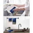 thumbnail image 5 of Navy Blue Ocean Waves Kitchen Dish Towels for Drying Dishes Set of 2, Summer Beach Coastal Abstract Waffle Weave Microfiber Hand Tea Bathroom Towels Quick Dry & Absorbent Towel 12x12, 5 of 7
