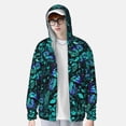 thumbnail image 2 of Kdxio Blue Floral with Butterflies Print Women Men Sun Protection UPF 50+ Jackets Zip Up Long Sleeve Hoodie Hiking Lightweight with Pockets, 2 of 7