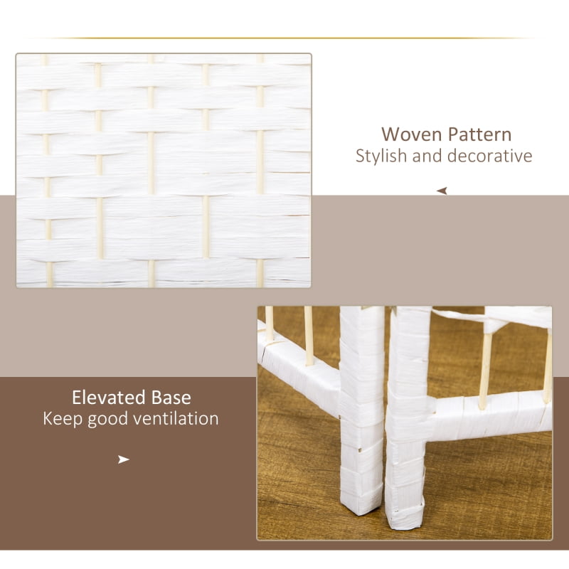 Alvantor 3-Panel Folding Privacy Screen with Hand-Woven Design, Freestanding Room Divider 47.2"x0.5”x66.9" White